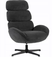 Fotele - Fotel wypoczynkowy Axel c. szary velvet obrotowy loft do salonu gabinetu - miniaturka - grafika 1