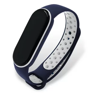 PASEK OPASKA MESH do XIAOMI MI BAND 5/6 (granatowo-biały) - Akcesoria do smartwatchy - miniaturka - grafika 1
