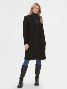 Tommy Hilfiger Płaszcz wełniany WW0WW39753 Czarny Regular Fit - Płaszcze damskie - miniaturka - grafika 1