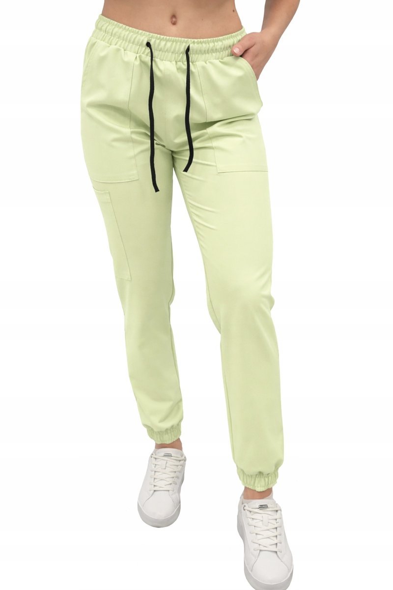 Joggery medyczne pistacja casual premium roz. XL