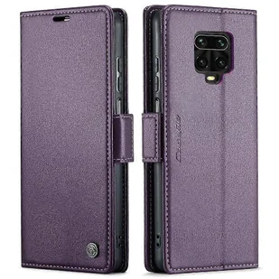 Foxdock CaseMe Case do Xiaomi Redmi Note 9S / Note 9 Pro Etui z portfelem Gniazdo na karty Anti Fraud Odporne na wstrząsy etui Podpórka Fioletowy - Portfele - miniaturka - grafika 1