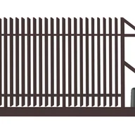 Ogrodzenia - Polbram Brama przesuwna Negros 4x1,5 m prawa brązowa automat - miniaturka - grafika 1