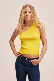 Koszulki i topy damskie - Mango top Tobogan damski kolor żółty - grafika 1