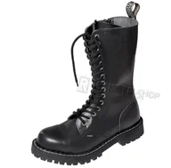 Botki męskie - glany STEEL - BLACK (15-dziurkowe) z suwakiem metalowym-41 - miniaturka - grafika 1