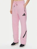 Spodnie sportowe damskie - adidas Spodnie dresowe Z.N.E. Barrel JC5410 Różowy Loose Fit - miniaturka - grafika 1