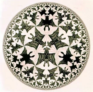 SZKLANY PRZYCISK DO PAPIERU Circle Limit IV: Angels and Demons - Escher - Parastone - Przyborniki na biurko - miniaturka - grafika 1