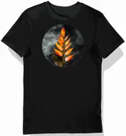 Koszulki męskie - Koszulka męska czarna z motywem egzotycznym kwiatów M - miniaturka - grafika 1