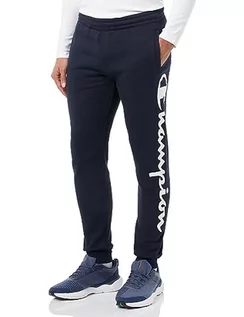 Spodenki męskie - Champion Legacy Authentic Pants-Maxi-Logo Powerblend Fleece Rib Cuff męskie spodnie dresowe, Blu Marino, M - grafika 1