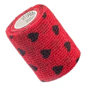 Apteczki i materiały opatrunkowe - Vitammy Autoband serduszka czarne 7,5cm x 450cm Elastyczny bandaż kohezyjny samoprzylepny - miniaturka - grafika 1