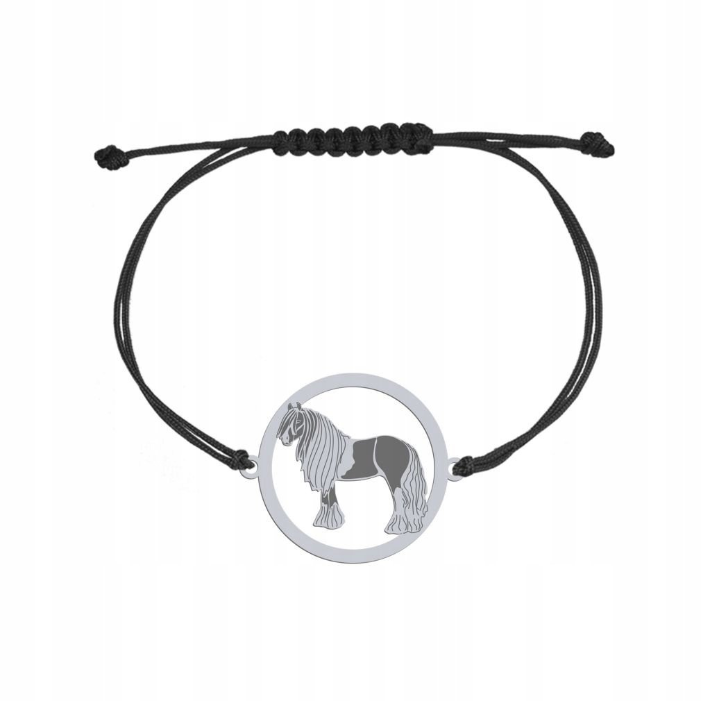 Bransoletka Srebrna Vanner Koń Cygański 925 sznurek Biżuteria GRAWER