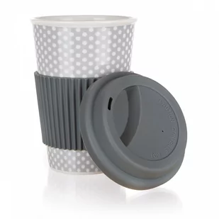 Kubek Ceramiczny 400ml Z Pokrywą Silkonową Szary Lumarko  - Kubki - miniaturka - grafika 3