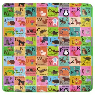 Humbi, Pinankowa mata edukacyjna, dwustronna, Szachownica, Polski alfabet/Cyfry, 3w1, 0,5x180x200 cm - Maty piankowe - miniaturka - grafika 1
