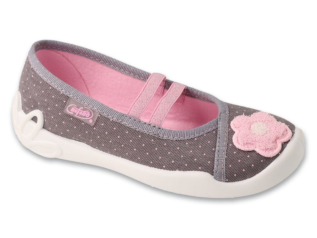 Kapcie dziecięce szare Befado 116X334 baleriny dziewczęce do przedszkola-30