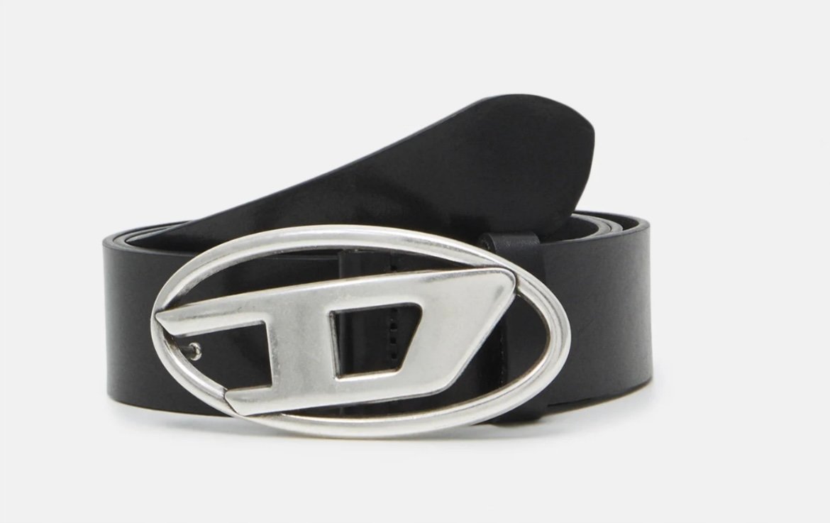 Pasek Diesel B-1DR W kolor czarny, unisex r. 75 skóra!