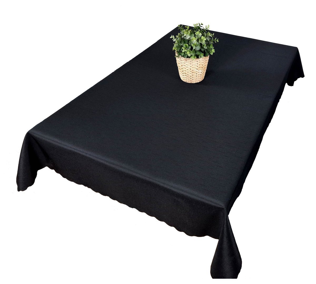 OBRUS Czarny Gładki Plamoodporny 140x350 Czarny Obrus Na Rozłożony Stół