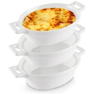 Formy do ciast - KOKILKI MISECZKI PORCELANOWE DO ZAPIEKANIA 3 szt. OWALNE - miniaturka - grafika 1