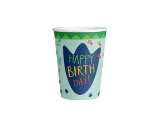 Kubeczki urodzinowe Dinozaury - 250 ml - 8 szt. - Dekoracje i nakrycia stołu na imprezę - miniaturka - grafika 1
