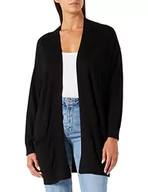 Swetry damskie - NAF Sweter damski poranny kardigan sweter, czarny, średni - miniaturka - grafika 1