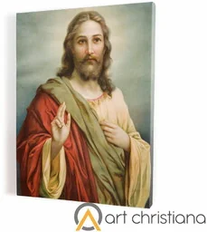 Obraz religijny z Jezusem, płótno canvas - Ikony i obrazy sakralne - miniaturka - grafika 1