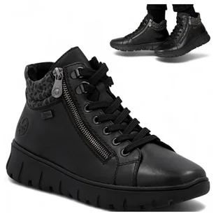Rieker SKÓRZANE Sneakersy Damskie na Platformie Wygodne Półbuty Platforma 40 - Półbuty damskie - miniaturka - grafika 1