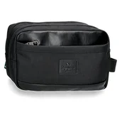 Kosmetyczki, organizery i kuferki - Pepe Jeans Sander Neceser Dwie przegrody adaptacyjne 26x16x12 cms Poliester z syntetycznymi detalami skóry Czarny, czarny, Neceser Dos Compartimentos Adaptable, regulowana kosmetyczka dwukomorowa - miniaturka - grafika 1