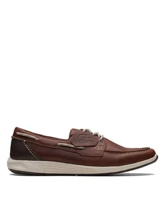 Clarks Skórzane slippersy "ATL Sail Go" w kolorze brązowym - Półbuty męskie - miniaturka - grafika 1