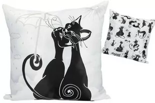 PODUSZKA DEKORACYJNA CARMANI Crazy Cats KOTY POD PARASOLEM - 50x50 cm - Poduszki dekoracyjne - miniaturka - grafika 1