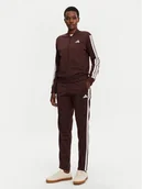 Dresy damskie - adidas Dres Essentials 3-Stripes JD2683 Brązowy Regular Fit - miniaturka - grafika 1