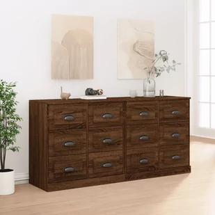 vidaXL Szafki, 2 szt., brązowy dąb, materiał drewnopochodny - Szafki do salonu - miniaturka - grafika 1