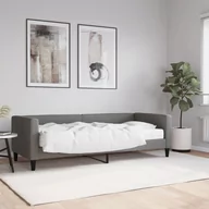 Sofy i kanapy - vidaXL Sofa z materacem do spania, ciemnoszara, 80x200 cm, tkanina - miniaturka - grafika 1