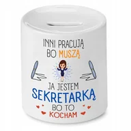 Skarbonki - SKARBONKA DLA SEKRETARKI JESTEM SEKRETARKĄ PREZENT z Nadrukiem ze Zdjęciem - miniaturka - grafika 1