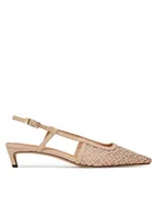 Czółenka - Tommy Hilfiger Czółenka Mono Squared Toe Kitten Slingb FW0FW08746 Beżowy - miniaturka - grafika 1