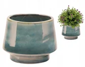 Donice - Osłonka ceramiczna szkliwiona 13x15 cm niebieska - miniaturka - grafika 1