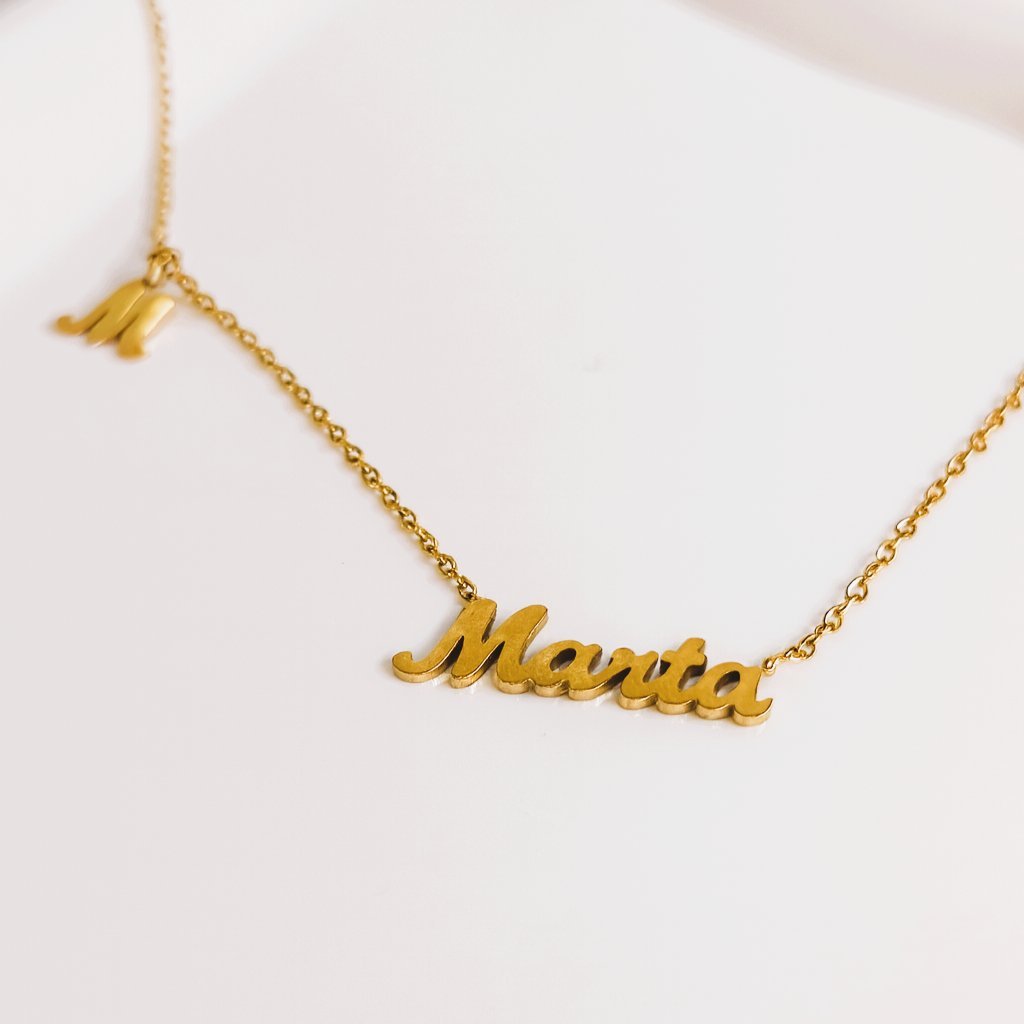 Naszyjnik Name IT [Imiona: Marta] Złota Celebrytka Stal PVD 316L Prezent dla Niej