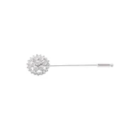 Koszulki jeździeckie - Spinka do plastrona Horze Flower Crystal srebrna - miniaturka - grafika 1