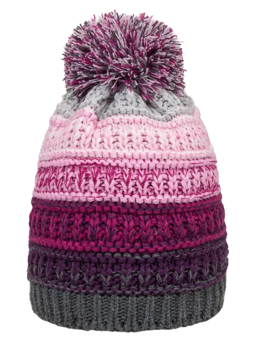 Dziewczęca czapka z pomponem różowa Doll r.49