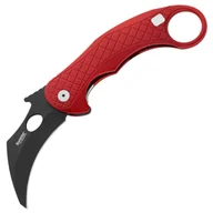 Noże - Nóż składany LionSteel L.E.One Karambit Red Aluminium, Chemical Black MagnaCut by Emerson Design (LE1 A RB) - miniaturka - grafika 1