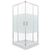 Kabiny prysznicowe - Kabina natryskowa Madera Str 80, kwadratowa, 80x80x206cm z brodzikiem 16 cm, profil chrom - miniaturka - grafika 1