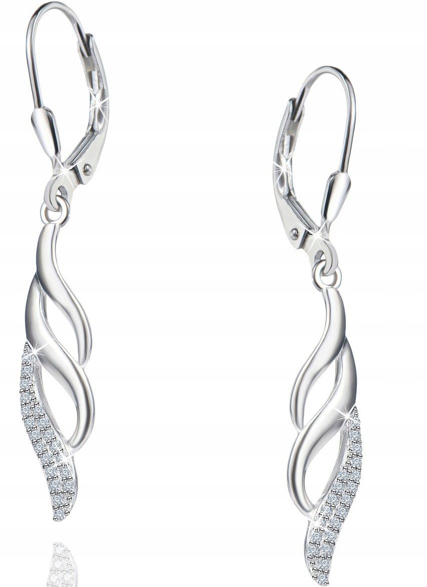 DŁUGIE SREBRNE KOLCZYKI WISZĄCE STAL CHIRURGICZNA 316L szlachetna