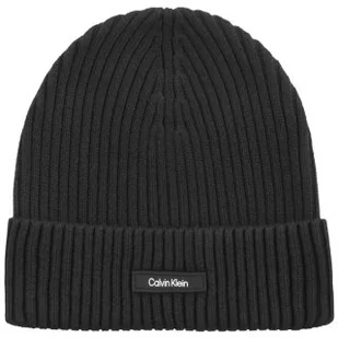Czapka Classic Cotton Rib Beanie Ck Black K50K512362 BEH (CK540-a) Calvin Klein - Czapki damskie - miniaturka - grafika 1
