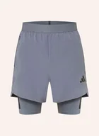 Spodenki damskie - Adidas Szorty Treningowe 2 W 1 Power grau - miniaturka - grafika 1
