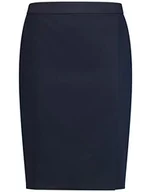 Spódnice - Gerry Weber Damska spódnica z rozcięciem z przodu, krótka spódnica, jednokolorowa, do kolan, niebieski, 44 - miniaturka - grafika 1