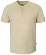 Koszulki męskie - T-SHIRT Męski Koszulka w Serek BEŻOWA Bawełniana WIZARD M Pako Jeans - miniaturka - grafika 1