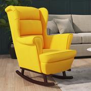 Fotele - Lumarko Fotel bujany z kauczukowymi nóżkami, żółty, aksamit - miniaturka - grafika 1