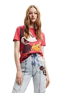 Desigual Damska koszulka z krótkim rękawem, czerwony, XXL - Koszulki i topy damskie - miniaturka - grafika 1