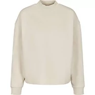 Swetry damskie - Urban Classics Sweter damski oversized High Neck Crew Sweatshirt, beżowy (piasek 00208), M - miniaturka - grafika 1