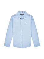 Bluzki damskie - Tommy Hilfiger Boys Stretch Oxford Shirt L/S Bluzka dziecięca, Calm Blue, 12 lat - miniaturka - grafika 1