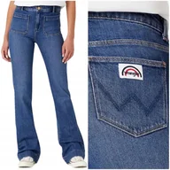 Spodnie damskie - Wrangler FLARE Night Shift ciemne damskie spodnie jeansowe dzwony W28 L32 - miniaturka - grafika 1