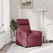 Fotele - Fotel rozkładany, winna czerwień, obity tkaniną - miniaturka - grafika 1