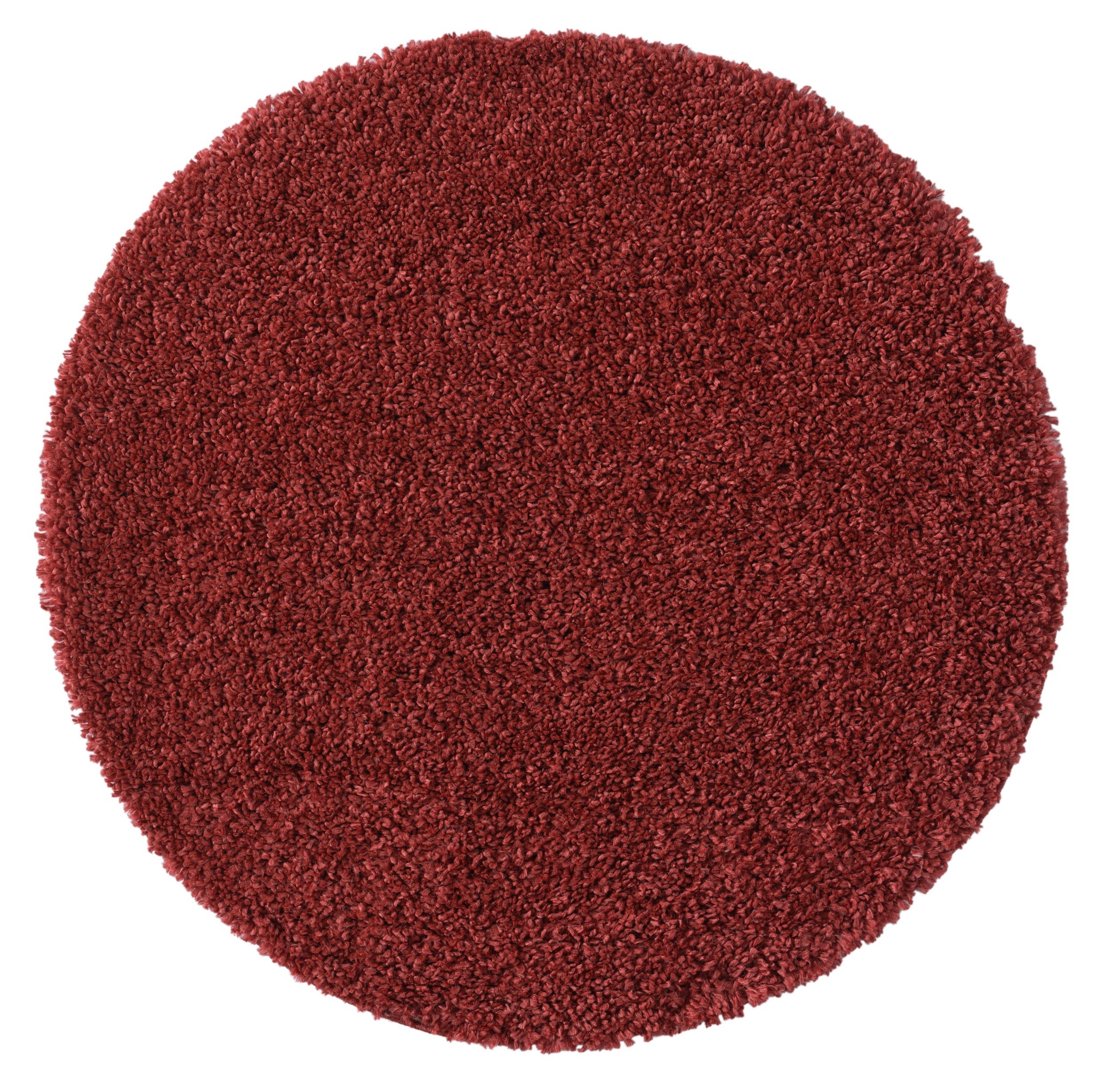 Dywan MY-RUG, dywan z wysokim włosiem Shaggy Star, 100x100, czerwony, lekko błyszczący, wyjątkowo puszysty, okrągły,